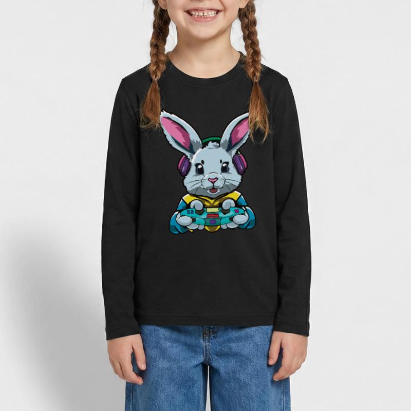 Easter Bunny With Controller Easter Fun Teenager Premium Organic Long Sleeve Shirt