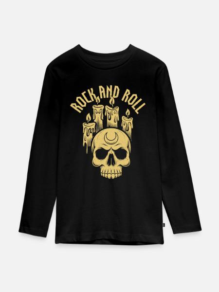 Rock And Roll - Teenager Premium Bio Langarmshirt - Schwarz