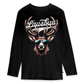 Kinder Lausbua T-Shirt Tracht Herren Trachtenshirt - Teenager Premium Bio Langarmshirt - Schwarz - Vorne - AI Model Kid Female (0cm)