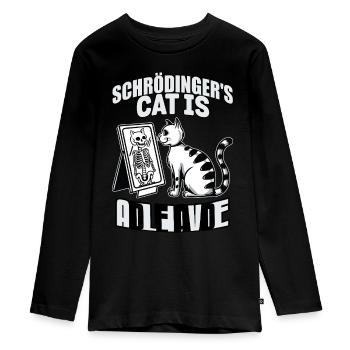 Le chat de Schrödinger mort et vif - T-shirt manches longues Premium Ado - noir - Devant - AI Model Kid Female (0cm)