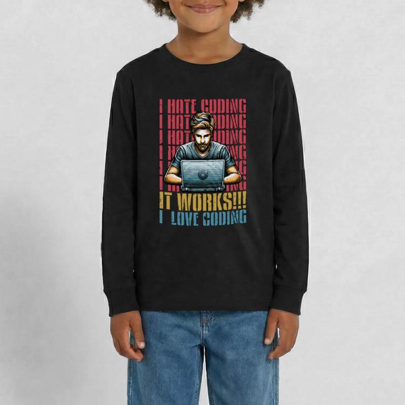 Coder I Hate Coding Developer Technology Coders Teenager Premium Bio Langarmshirt