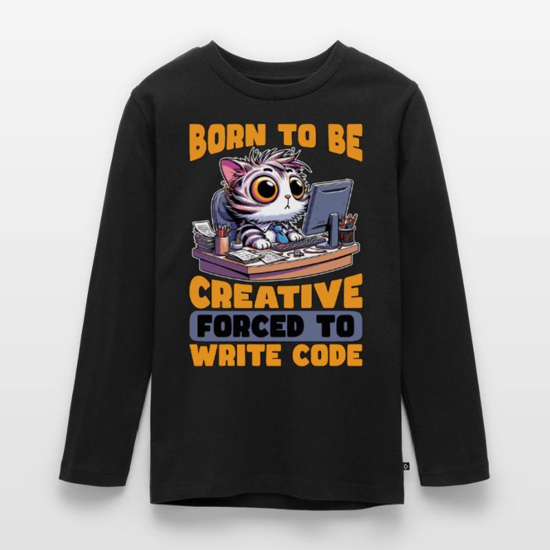 Coder Born To Be Creative Web Developer Coders Teenager Premium Bio Langarmshirt