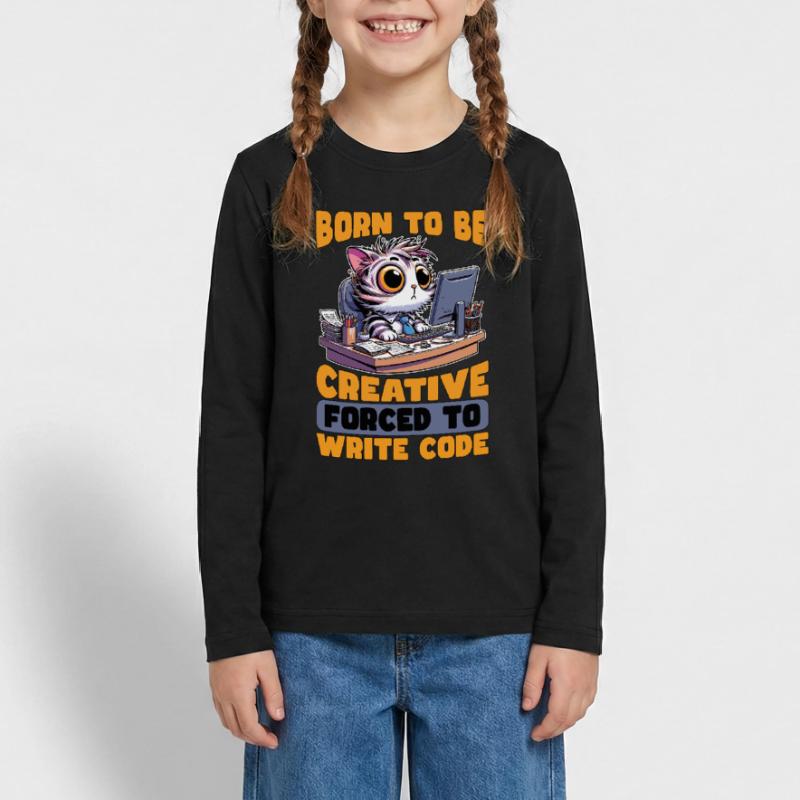 Coder Born To Be Creative Web Developer Coders Teenager Premium Bio Langarmshirt