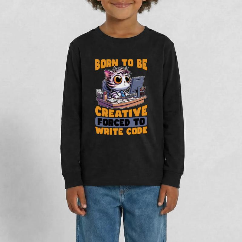 Coder Born To Be Creative Web Developer Coders Teenager Premium Bio Langarmshirt
