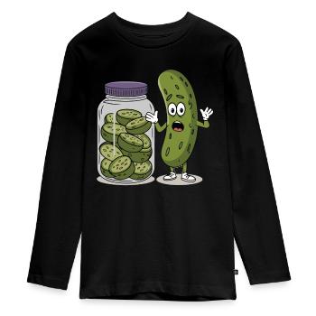 Concombre - T-shirt manches longues Premium Ado - noir - Devant - AI Model Kid Female (0cm)