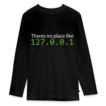 Theres no place like Programmierer Informatiker - Teenager Premium Bio Langarmshirt - Schwarz - Vorne - AI Model Kid Female (0cm)