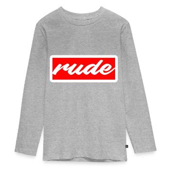 bandit grossier voyou mauvais cul rau rude garçon - T-shirt manches longues Premium Ado - gris chiné - Devant