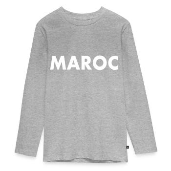 Maroc - T-shirt manches longues Premium Ado - gris chiné - Devant
