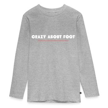 "CRAZY ABOUT FOOT" TEE-SHIRT - T-shirt manches longues Premium Ado - gris chiné - Devant