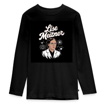 Heritage of Humanity - Lise Meitner - Teenager Premium Organic Long Sleeve Shirt - black - Front - AI Model Kid Female (0cm)