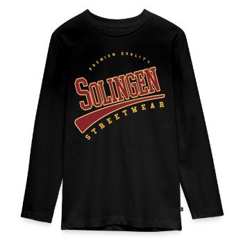 Solingen Allemagne College High School Style - T-shirt manches longues Premium Ado - noir - Devant - AI Model Kid Female (0cm)