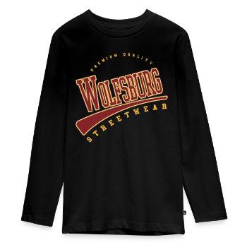 Wolfsburg Allemagne College High School Style - T-shirt manches longues Premium Ado - noir - Devant - AI Model Kid Female (0cm)