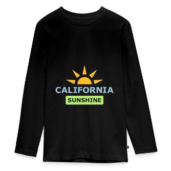 ★ couleurs de conception interchangeables ★ California Sunshine - T-shirt manches longues Premium Ado - noir - Devant - AI Model Kid Female (0cm)