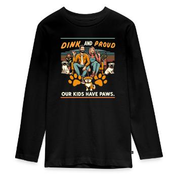 Doppeltes Einkommen Keine Kinder Ehe Ehepaar DINK - Teenager Premium Bio Langarmshirt - Schwarz - Vorne - AI Model Kid Female (0cm)