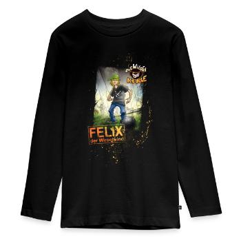 Die Wilden Kerle Felix - Teenager Premium Bio Langarmshirt - Schwarz - Vorne - AI Model Kid Female (0cm)
