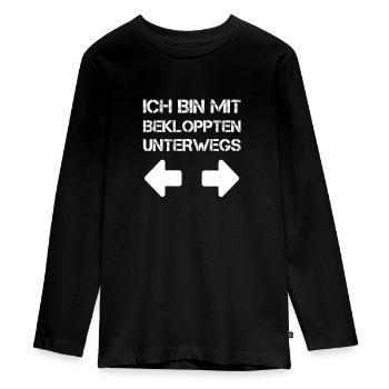sprüche, lustige sprüche, lustige, humor, spruch, - Teenager Premium Bio Langarmshirt - Schwarz - Vorne - AI Model Kid Female (0cm)