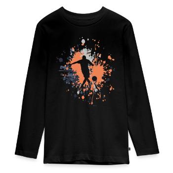 Soccer derrière Color Splash - T-shirt manches longues Premium Ado - noir - Devant - AI Model Kid Female (0cm)