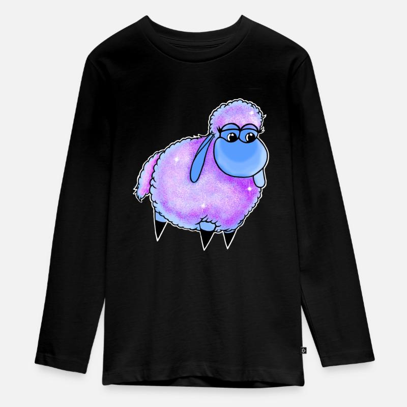 Wolly Sheepling Sprinkle - Teenager Premium Bio Langarmshirt - Schwarz