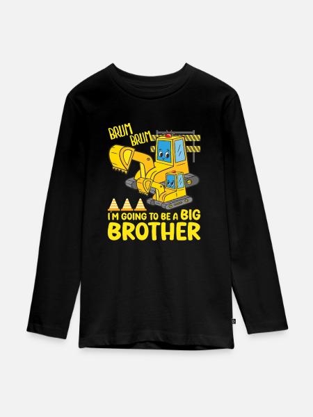Gravemaskine Barn Klar Til At Blive Storebror - Premium økologisk langærmet T-shirt til teenagere - sort