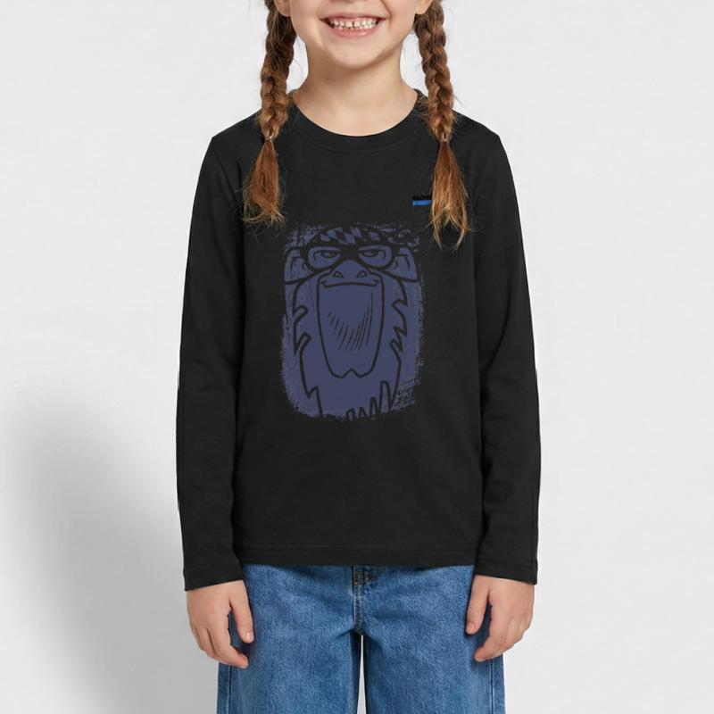 Bavarian Monkey Scratch Teenager Premium Organic Long Sleeve Shirt