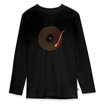 Vinyl record - Teenager Premium Organic Long Sleeve Shirt - black - Front - AI Model Kid Female (0cm)