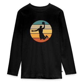 Rétro basketball streetball - T-shirt manches longues Premium Ado - noir - Devant - AI Model Kid Female (0cm)