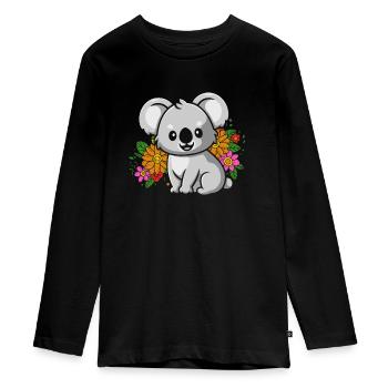 Koala Koalabär - Teenager Premium Bio Langarmshirt - Schwarz - Vorne - AI Model Kid Female (0cm)