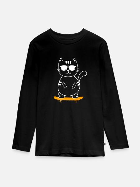 Skateboard Skateboarder Skater - Teenager Premium Bio Langarmshirt - Schwarz