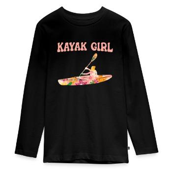 Kajak Kayak - T-shirt manches longues Premium Ado - noir - Devant - AI Model Kid Female (0cm)