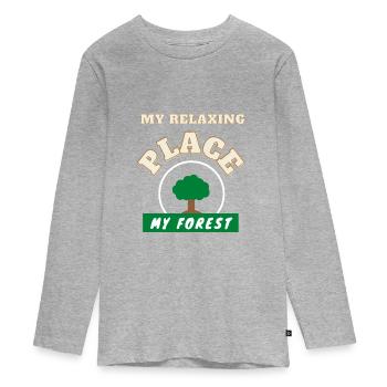 mon lieu de détente: - T-shirt manches longues Premium Ado - gris chiné - Devant