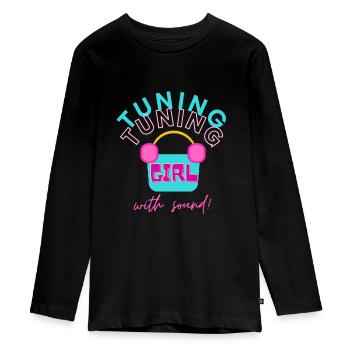 Tuning Girl mit Ton - Teenager Premium Bio Langarmshirt - Schwarz - Vorne - AI Model Kid Female (0cm)