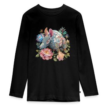 Gürteltier - Teenager Premium Bio Langarmshirt - Schwarz - Vorne - AI Model Kid Female (0cm)