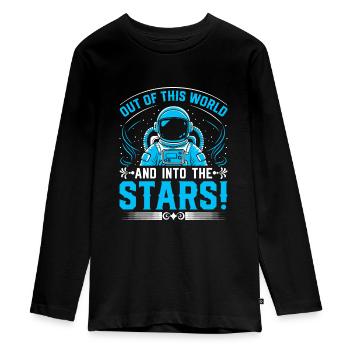 Out of this world and into the stars! - Teenager Premium Organic Long Sleeve Shirt - black - Front - AI Model Kid Female (0cm)