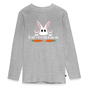 Ear-resistable - Teenager Premium Organic Long Sleeve Shirt - heather grey - Front