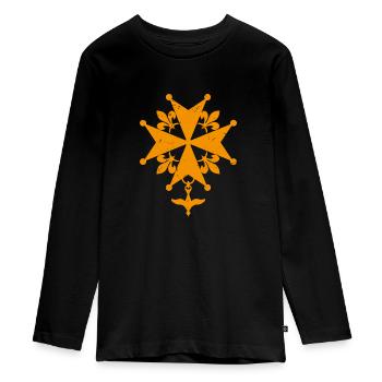 Croix huguenote protestante christianisme religion - T-shirt manches longues Premium Ado - noir - Devant - AI Model Kid Female (0cm)