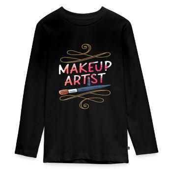 Maquillage Beauté Maquillage Rouge à lèvres Cosmétiques - T-shirt manches longues Premium Ado - noir - Devant - AI Model Kid Female (0cm)
