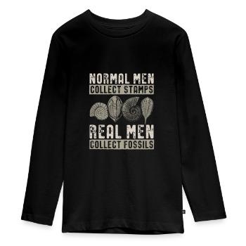 Fossilien - Teenager Premium Bio Langarmshirt - Schwarz - Vorne - AI Model Kid Female (0cm)