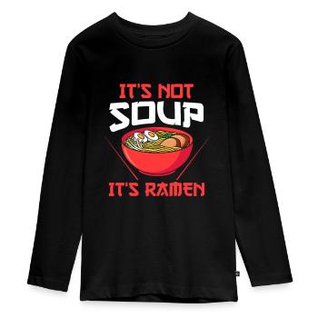 Ramen Ramen Merchandise Anime Gift - Teenager Premium Organic Long Sleeve Shirt - black - Front - AI Model Kid Female (0cm)