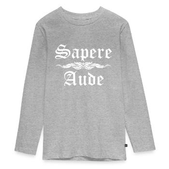 Sapere Aude - Proverbe latin - T-shirt manches longues Premium Ado - gris chiné - Devant