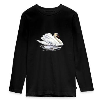 Schwan - Teenager Premium Bio Langarmshirt - Schwarz - Vorne - AI Model Kid Female (0cm)