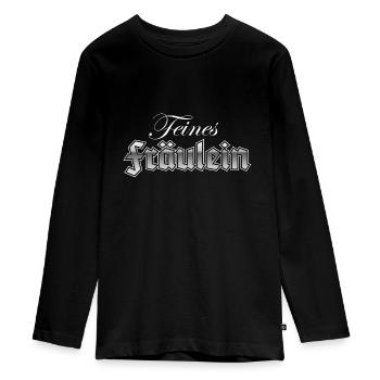 Feines Fräulein - Teenager Premium Bio Langarmshirt - Schwarz - Vorne - AI Model Kid Female (0cm)