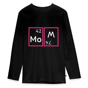 Mom (Molybdän, Wolfram verdreht) - Teenager Premium Bio Langarmshirt - Schwarz - Vorne - AI Model Kid Female (0cm)