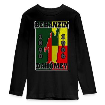 Behanzin King of Dahomey - T-shirt manches longues Premium Ado - noir - Devant - AI Model Kid Female (0cm)