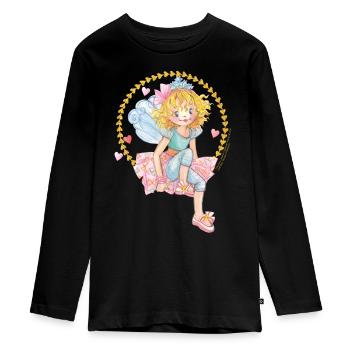 Prinzessin Lillifee sitzend - Teenager Premium Bio Langarmshirt - Schwarz - Vorne - AI Model Kid Female (0cm)
