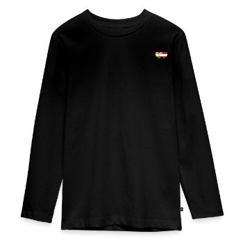 Inde Autriche Drapeau Coeur - T-shirt manches longues Premium Ado - noir - Devant - AI Model Kid Female (0cm)