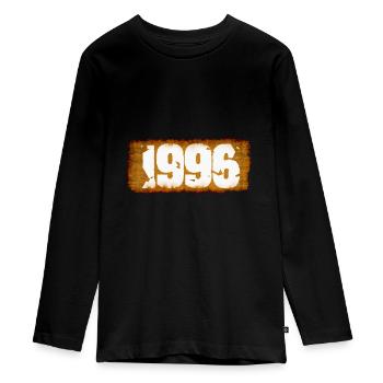 1996 - Teenager Premium Bio Langarmshirt - Schwarz - Vorne - AI Model Kid Female (0cm)