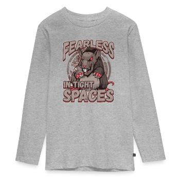 Fearless in Tight Spaces - Teenager Premium Organic Long Sleeve Shirt - heather grey - Front
