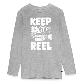 Cinéaste Keep It Reel - T-shirt manches longues Premium Ado - gris chiné - Devant