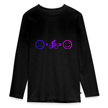 Radeln Fahrrad Radfahrer Mountainbike - Teenager Premium Bio Langarmshirt - Schwarz - Vorne - AI Model Kid Female (0cm)