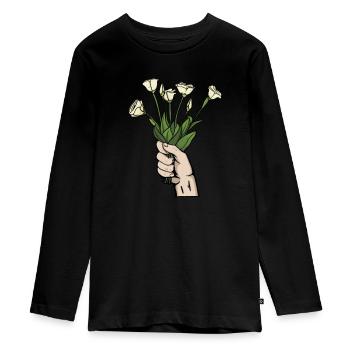Florist Floristik - Teenager Premium Bio Langarmshirt - Schwarz - Vorne - AI Model Kid Female (0cm)